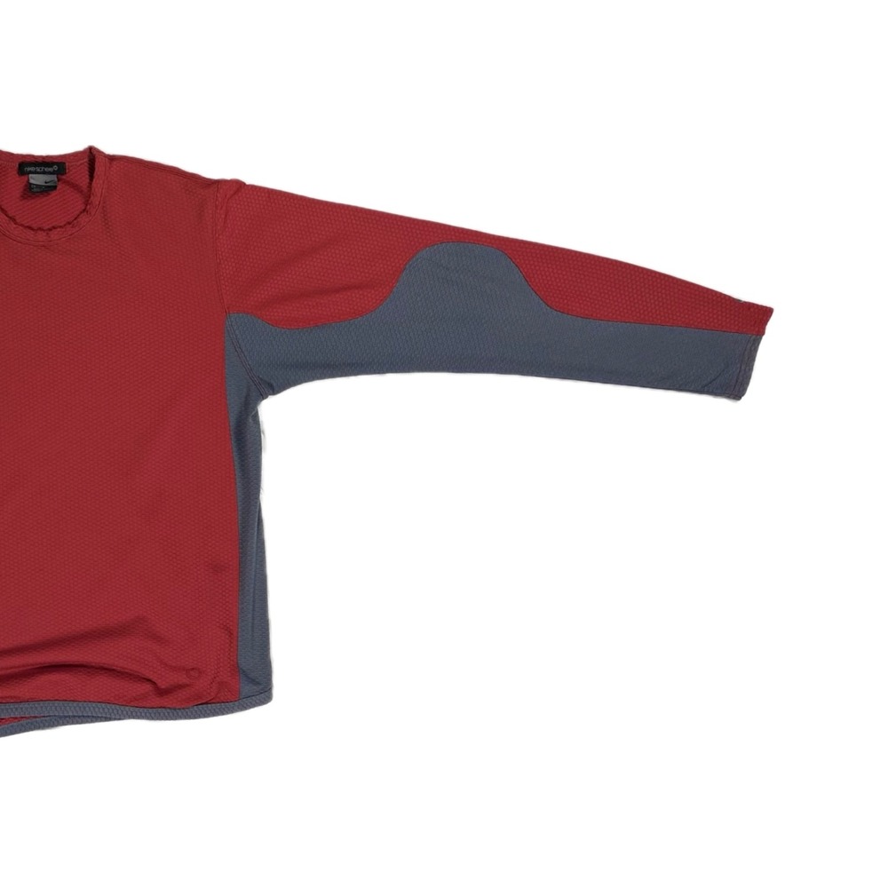 Vtg Y2K Nike Sphere maroon red grey mesh thermal longsleeve shirt mens medium - Picture 3 of 9